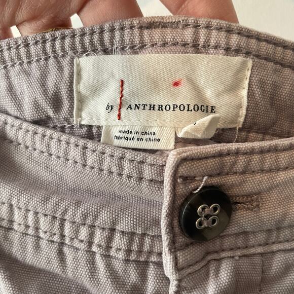 Anthropologie Organic Cotton Lilac Purple Cargo Utility Pants Sz 2 - Picture 2 of 10